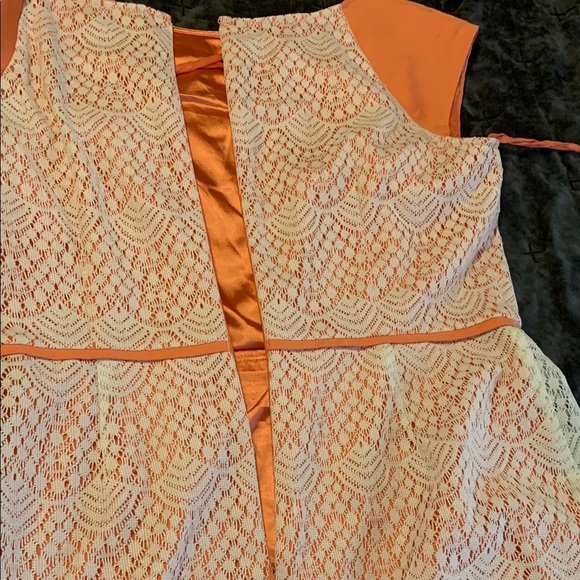 Alex Marie Elegant Lace Dress in Pink and Coral - Picture 9 of 12